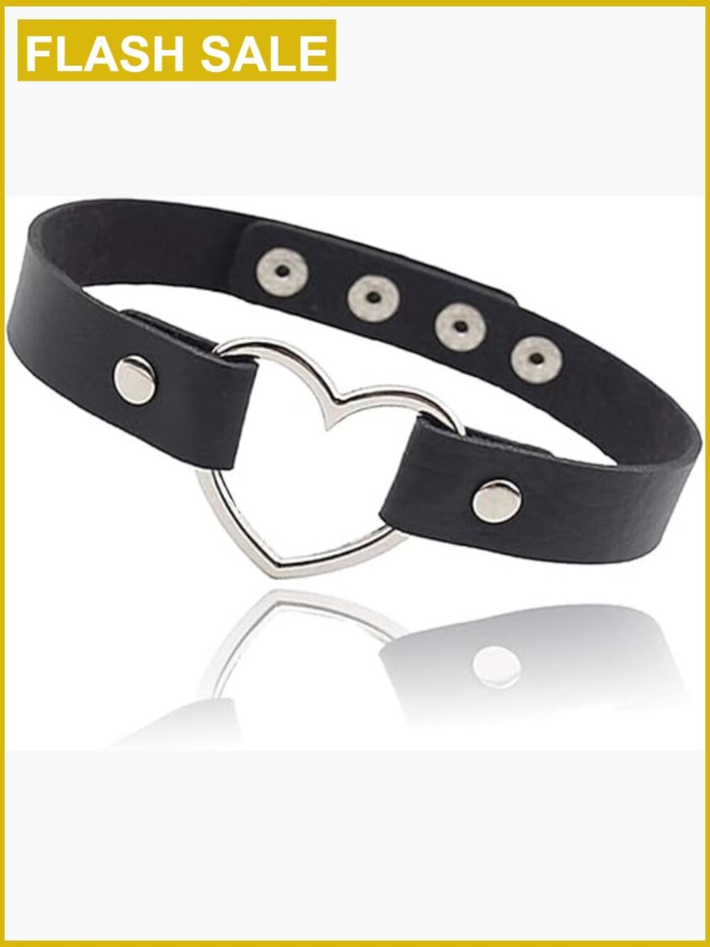 Love Heart Adjustable Leather Choker Punk Necklace Goth Collar Chain